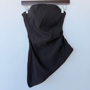 Zara Strapless Asymmetric Little Black Dress